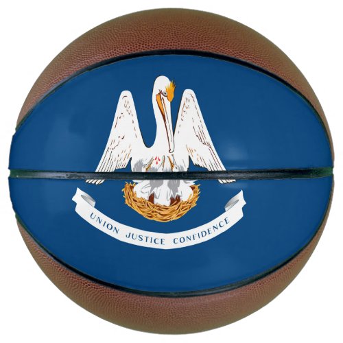 Dynamic Louisiana State Flag Graphic on a Basketball