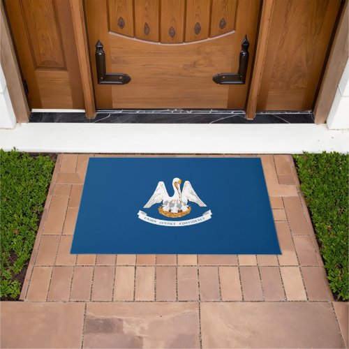 Dynamic Louisiana State Flag Graphic on a Doormat