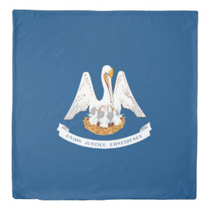 Dynamic Louisiana State Flag Graphic on a Duvet Cover