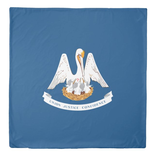 Dynamic Louisiana State Flag Graphic on a Duvet Cover (Front)