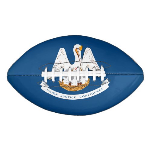 Dynamic Louisiana State Flag Graphic on a Football