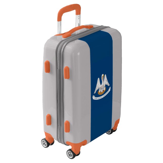Dynamic Louisiana State Flag Graphic on a Luggage (Rotated Left)