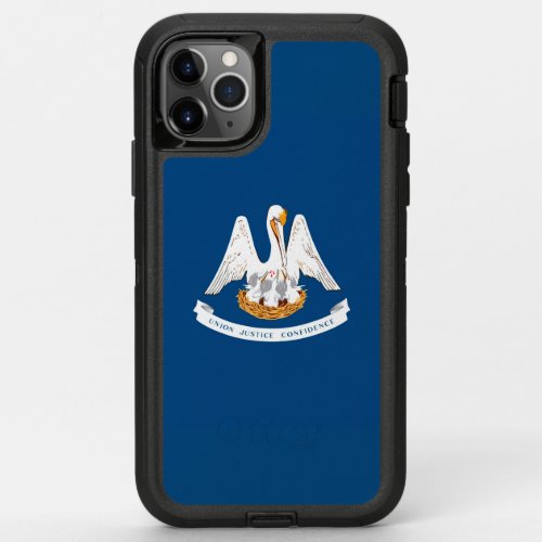 Dynamic Louisiana State Flag Graphic on a OtterBox Defender iPhone 11 Pro Max Case