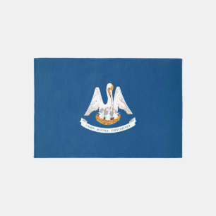 Dynamic Louisiana State Flag Graphic on a Outdoor Rug