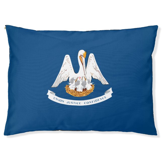 Dynamic Louisiana State Flag Graphic on a Pet Bed (Front)