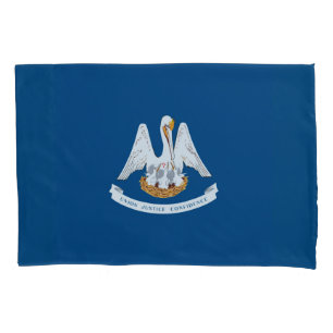 Dynamic Louisiana State Flag Graphic on a Pillowcase