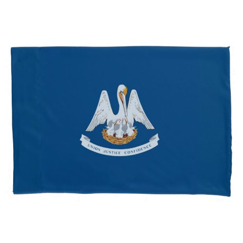 Dynamic Louisiana State Flag Graphic on a Pillowcase