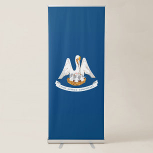 Dynamic Louisiana State Flag Graphic on a Retractable Banner