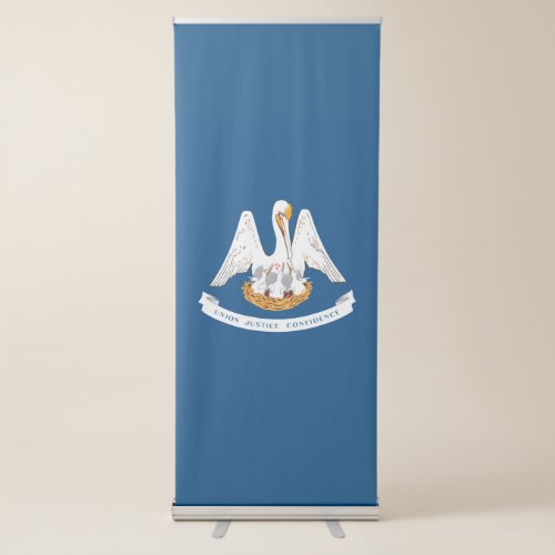 Dynamic Louisiana State Flag Graphic on a Retractable Banner