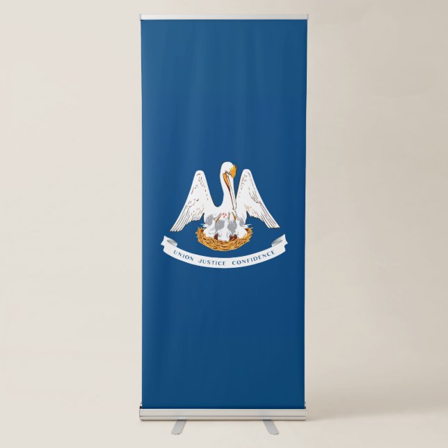 Dynamic Louisiana State Flag Graphic on a Retractable Banner (Front)
