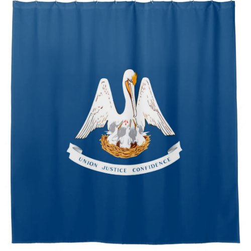 Dynamic Louisiana State Flag Graphic on a Shower Curtain