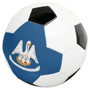 Dynamic Louisiana State Flag Graphic on a Soccer Ball