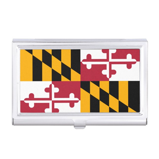 Dynamic Maryland State Flag Business Card Holder (Front)