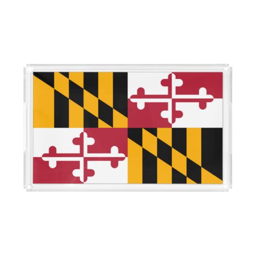 Dynamic Maryland State Flag Graphic on a Acrylic Tray