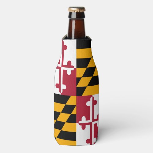 Dynamic Maryland State Flag Graphic on a Bottle Cooler