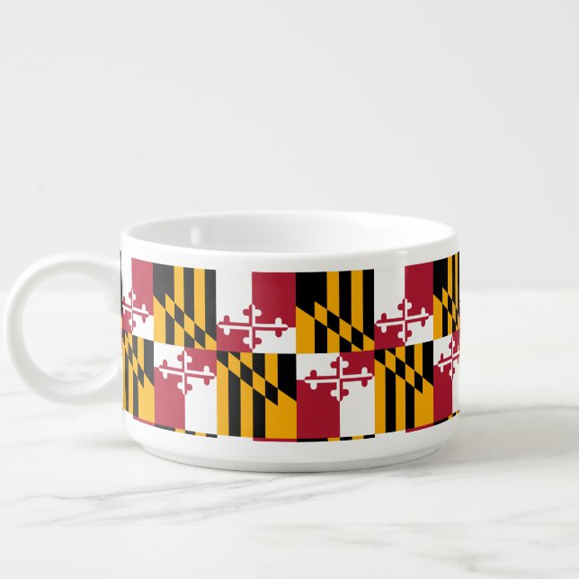 Dynamic Maryland State Flag Graphic on a Bowl (Right)