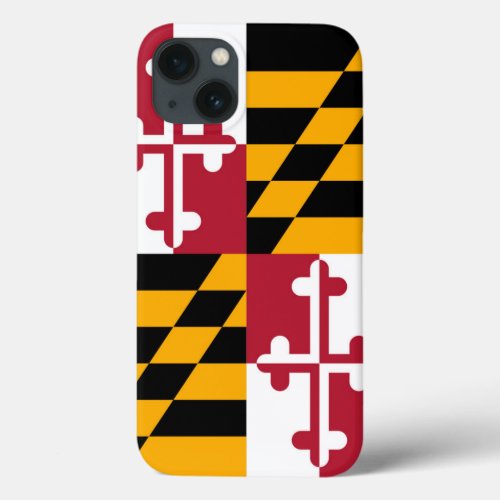 Dynamic Maryland State Flag Graphic on a iPhone 13 Case