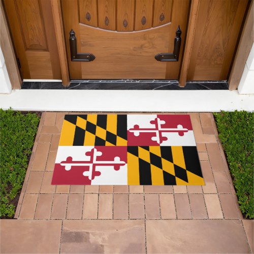 Dynamic Maryland State Flag Graphic on a Doormat