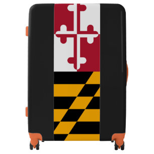 Dynamic Maryland State Flag Graphic on a Luggage
