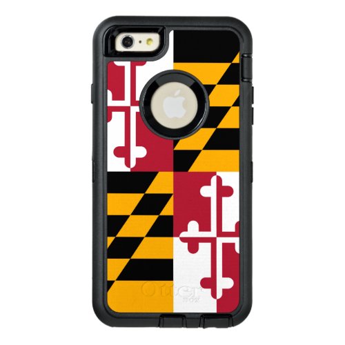 Dynamic Maryland State Flag Graphic on a OtterBox Defender iPhone Case