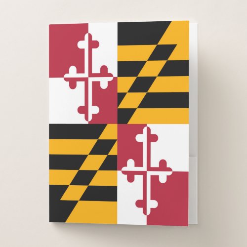 Dynamic Maryland State Flag Graphic on a Pocket Folder