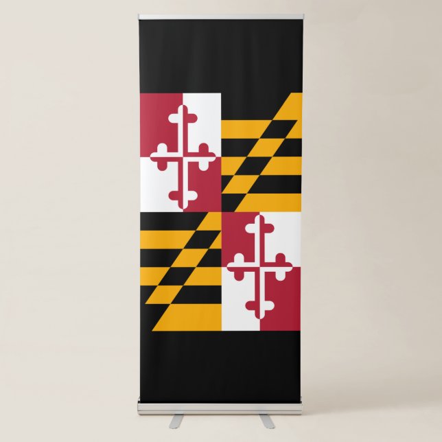 Dynamic Maryland State Flag Graphic on a Retractable Banner (Front)