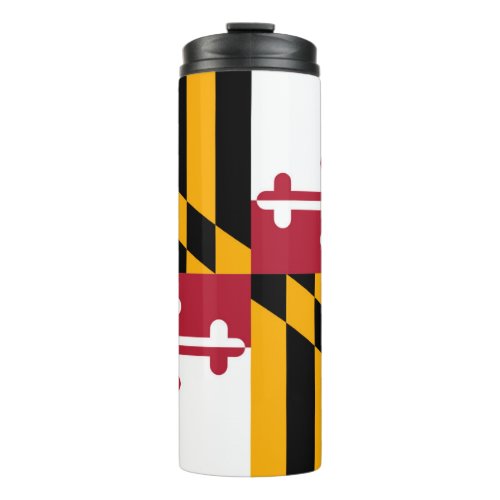Dynamic Maryland State Flag Graphic on a Thermal Tumbler