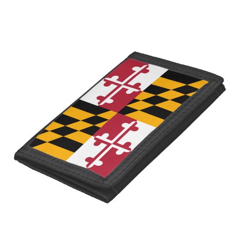 Dynamic Maryland State Flag Trifold Wallet