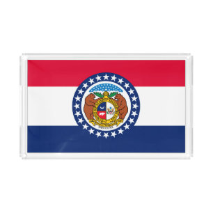 Dynamic Missouri State Flag Graphic on a Acrylic Tray