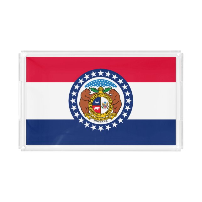 Dynamic Missouri State Flag Graphic on a Acrylic Tray (Front)
