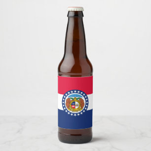 Dynamic Missouri State Flag Graphic on a Beer Bottle Label