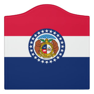 Dynamic Missouri State Flag Graphic on a Door Sign