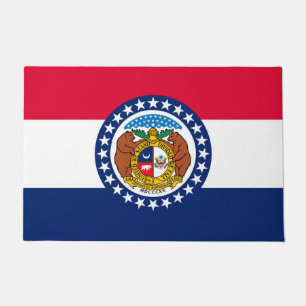 Dynamic Missouri State Flag Graphic on a Doormat