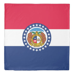 Dynamic Missouri State Flag Graphic on a Duvet Cover