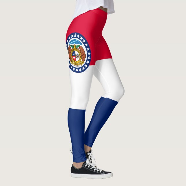 Dynamic Missouri State Flag Graphic on a Leggings (Right)