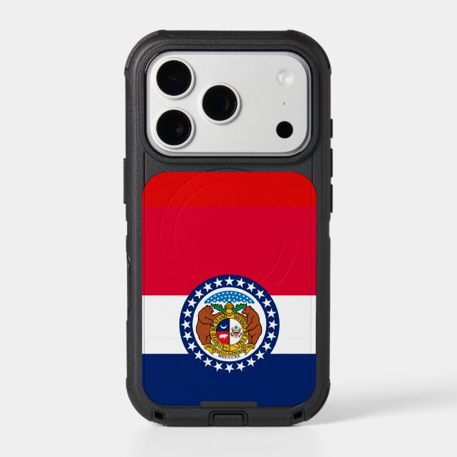 Dynamic Missouri State Flag Graphic on a Otterbox iPhone Case (Back)
