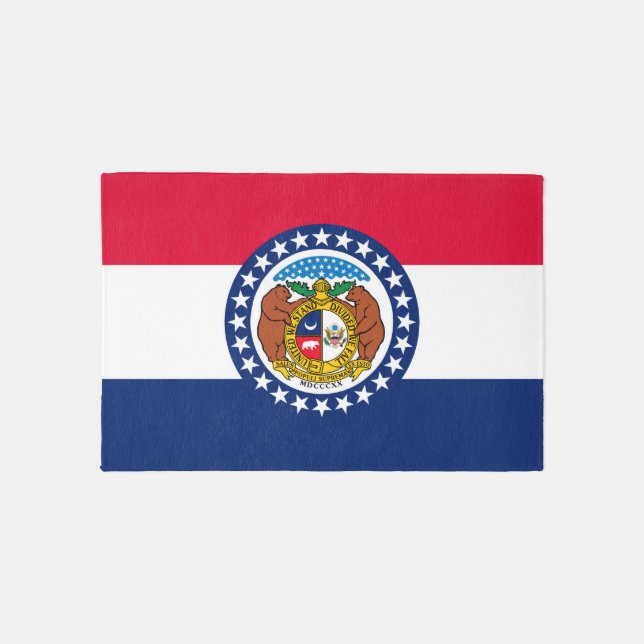 Dynamic Missouri State Flag Graphic on a Outdoor Rug (Front)