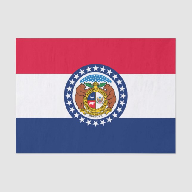 Dynamic Missouri State Flag Graphic on a Tissue Paper (Front)