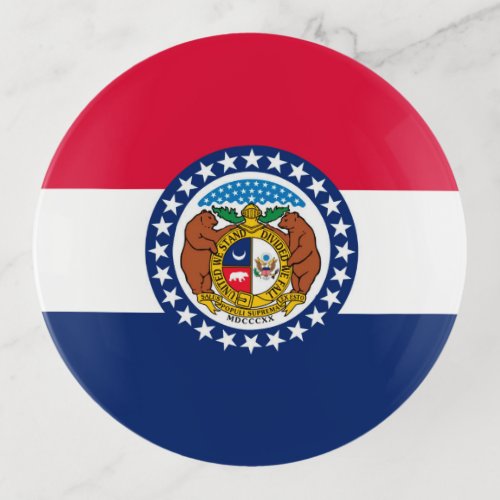 Dynamic Missouri State Flag Graphic on a Trinket Tray