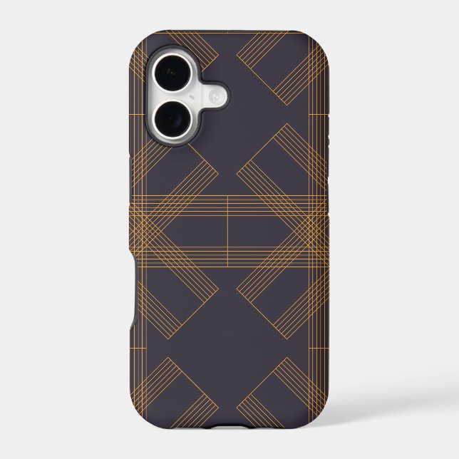 Dynamic, modern, cool, abstract line pattern art iphone case (Back)