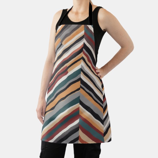 Dynamic multi color zigzag stripes apron (Insitu)