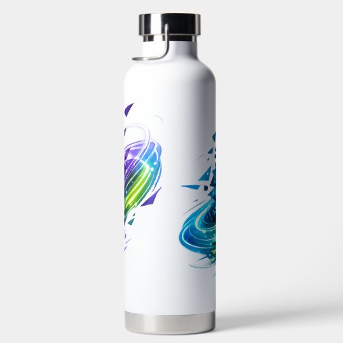 Dynamic Neon Abstract Soccer Ball Water Bottle
