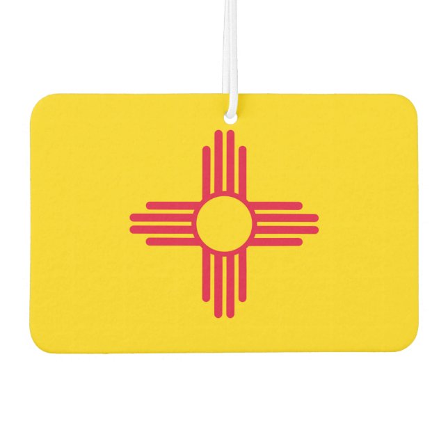 Dynamic New Mexico State Flag Graphic on a Air Freshener (Front)