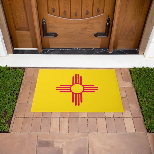 Dynamic New Mexico State Flag Graphic on a Doormat