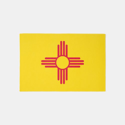 Dynamic New Mexico State Flag Graphic on a Outdoor Rug