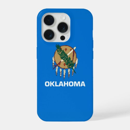 Dynamic Oklahoma State Flag Graphic on a iPhone 15 Pro Case
