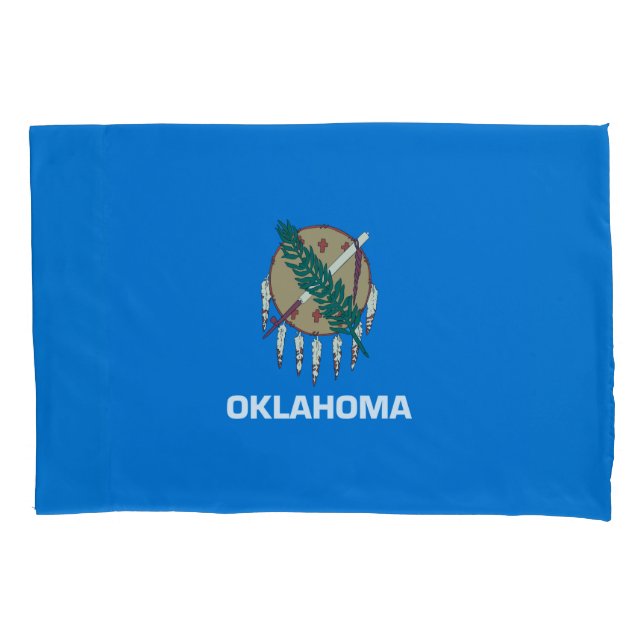 Dynamic Oklahoma State Flag Graphic on a Pillowcase (Front)