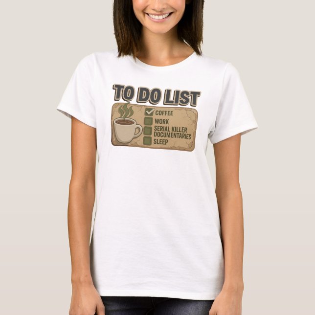Dynamic Orange COFFEE WORK TRUE CRIME Graphic Tee (Front)