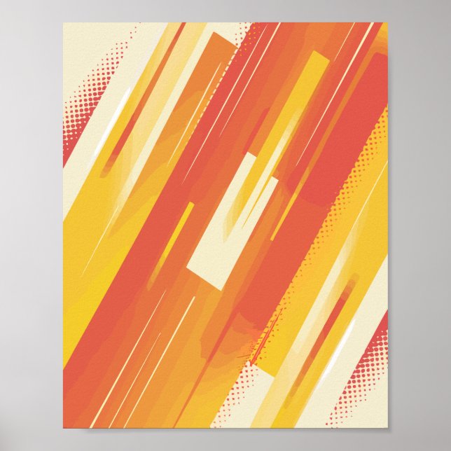 Dynamic Orange & Yellow Streaks Poster (Front)