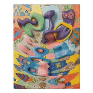 Dynamic Overlapping Colors Faux Canvas Print